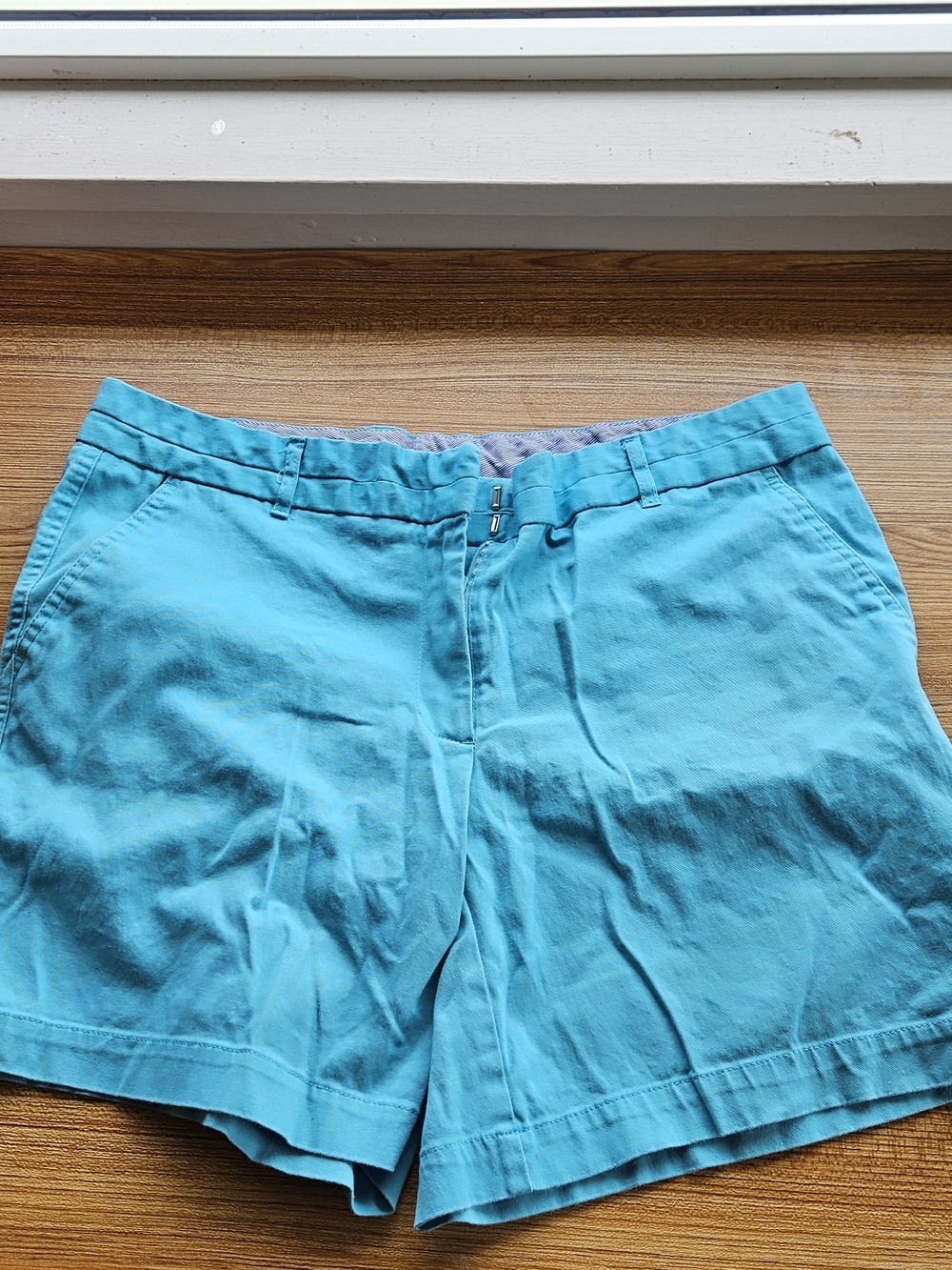 Land N Sea Women’s Casual Aqua Blue Chino Shorts Size 12